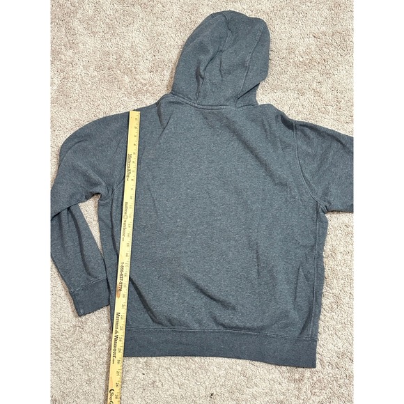 Nike Black Tag Just Do It Graphic Hoodie Mens Lg Gray Pullover Fleece Sweatshirt - Picture 4 of 4